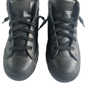 Converse All Black High-Top Sneakers - Upper Leather